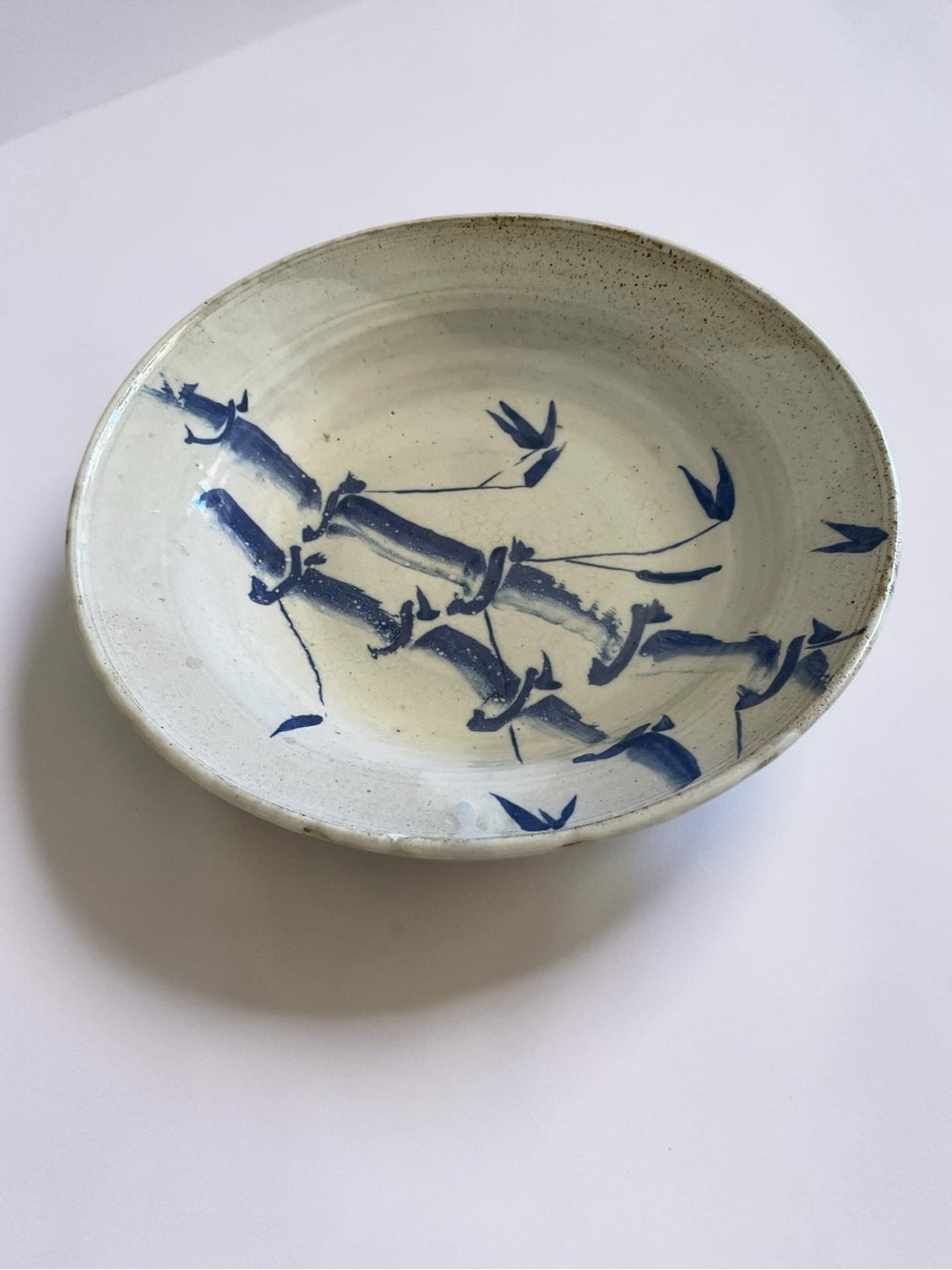 Japanese Ceramic Blue & White Bamboo Bowl - Picture 3 of 10